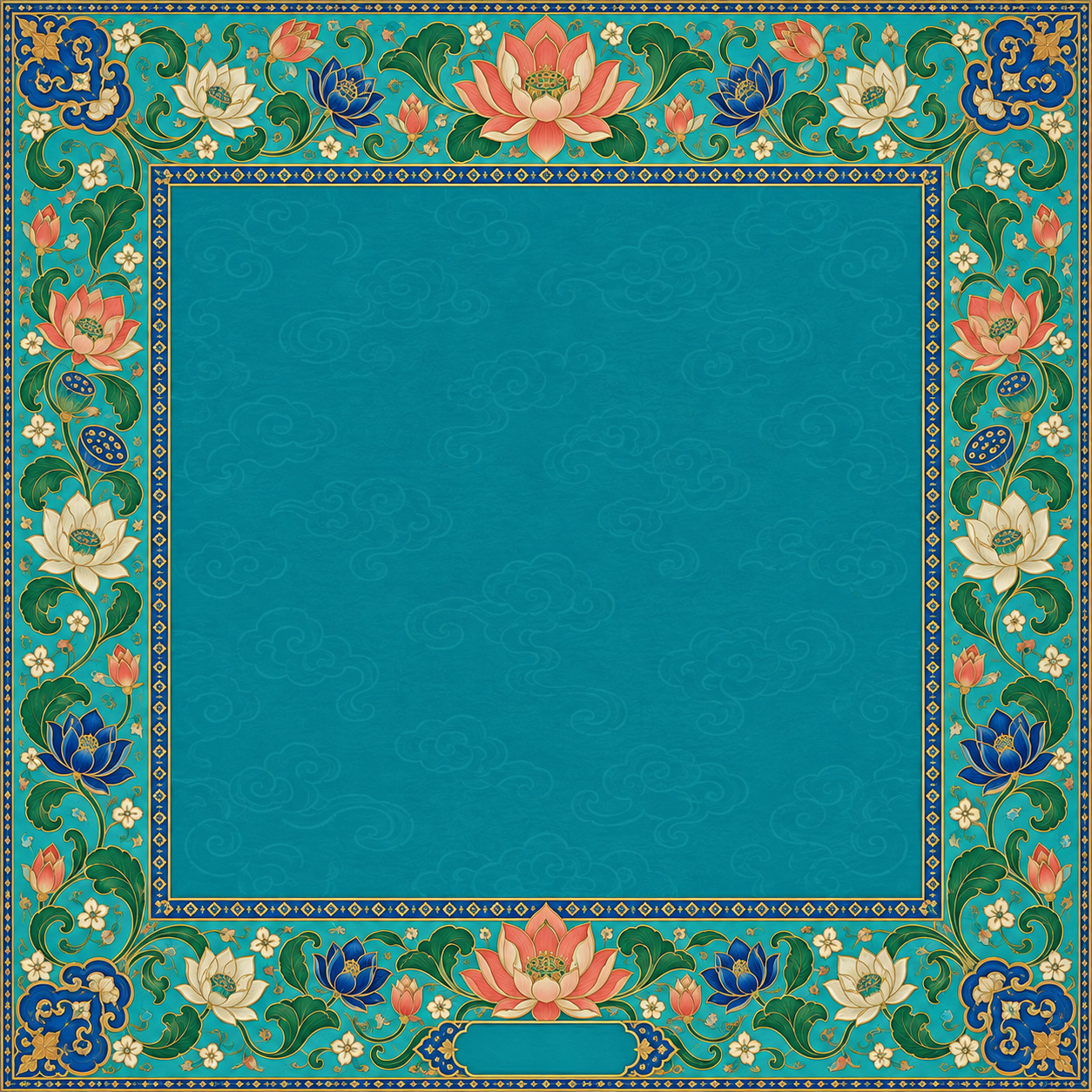 Lotus Enamel full square artwork, unfolded view